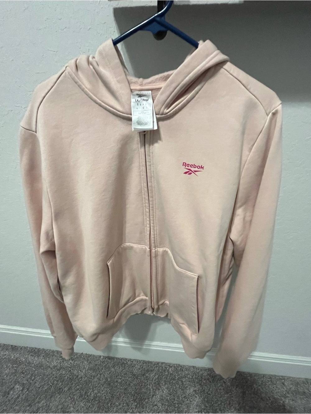 Reebok Light Pink Full-Zip Hoodie Jacket